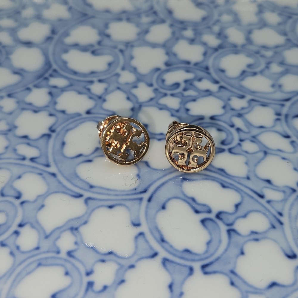 Gold Logo Stud Earrings